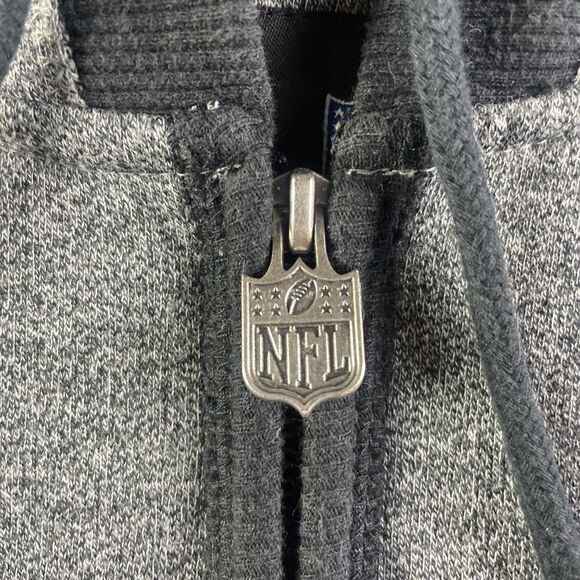 Miami Dolphins Jacket Mens XXL Gray Black NFL Pro Line Hoodie Fleece Lined Retro - Picture 8 of 10